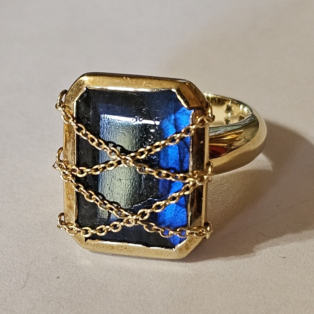 Designer Kristen Amato 8.60ctw Labradorite Ring 14k/925 Sz 6! - Picture 2 of 7